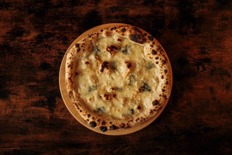 Colorful veggie garden pizza with fresh vegetables